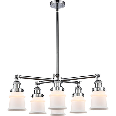 Franklin Restoration Small Canton 6 Light 28 inch Polished Chrome Chandelier Ceiling Light in Incandescent, Matte White Glass, Franklin Restoration