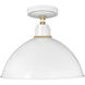 Foundry Dome 1 Light 16 inch Gloss White Outdoor Hanging Barn Light