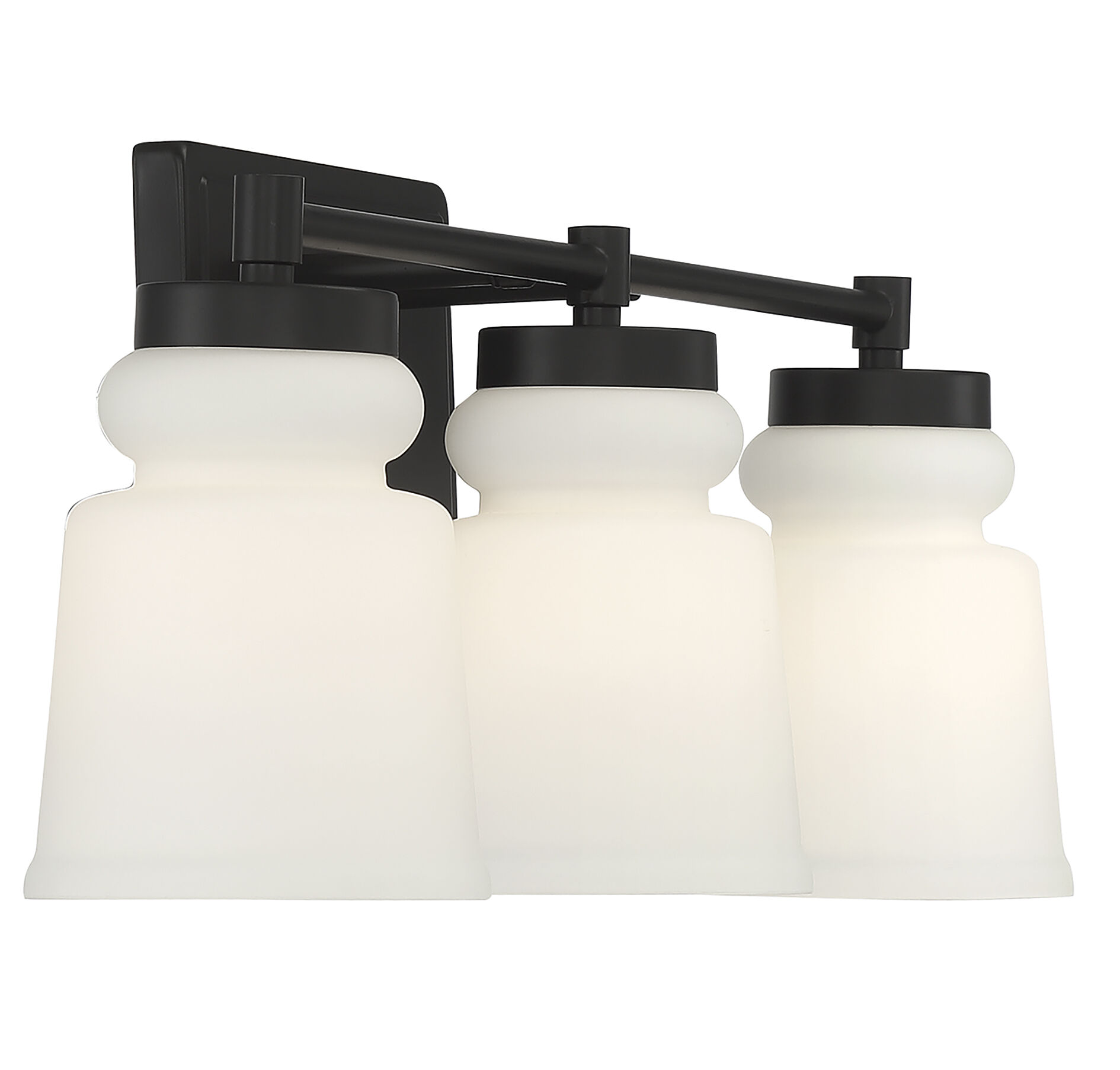 Contemporary 3 Light 24 inch Matte Black Bathroom Vanity Light Wall Light