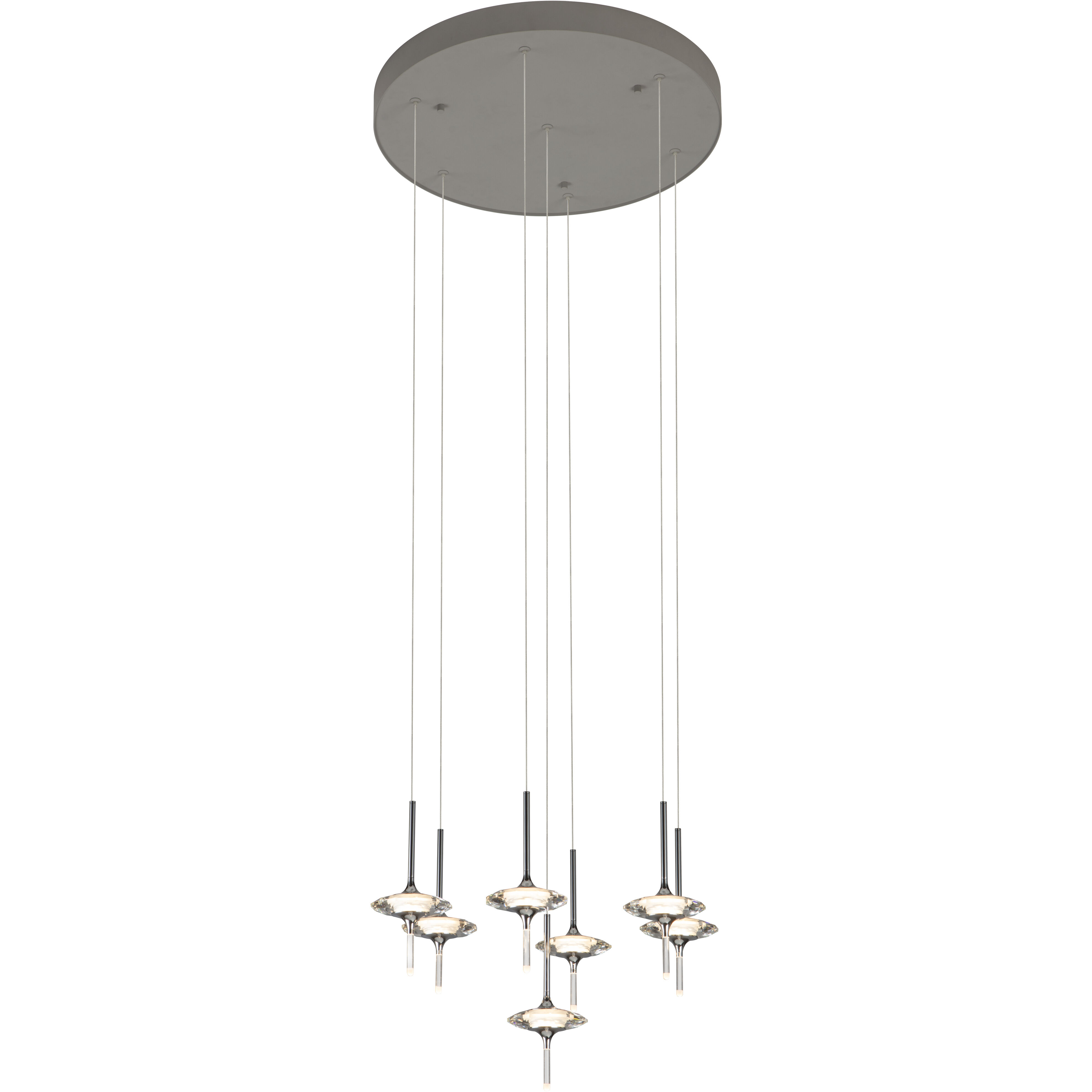 Light-Year LED 19.7 inch Chrome and Gray Multi-Pendant Ceiling Light