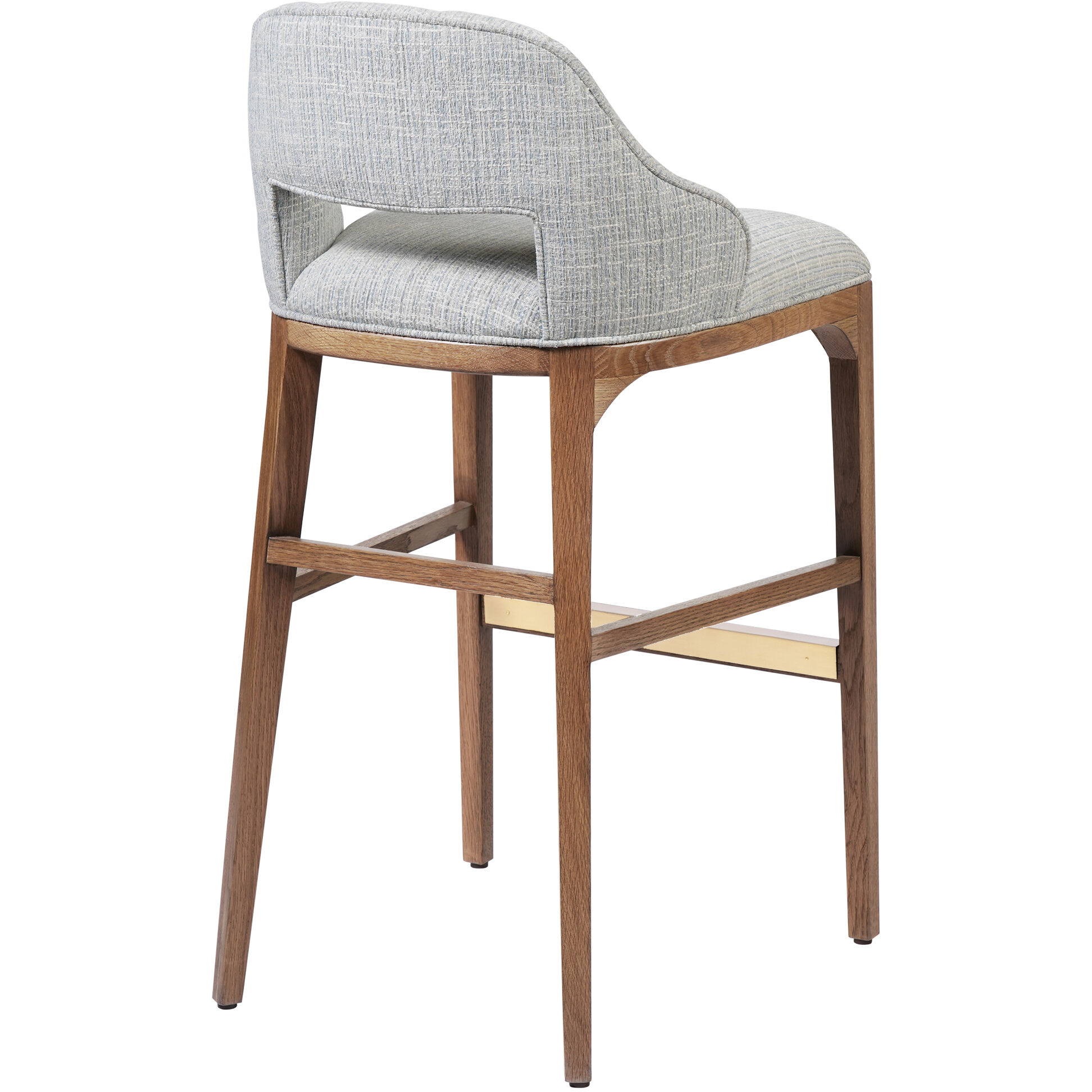 Inga 38 inch Morel Brown/Brushed Brass/Greenlight Powder Bar Stool