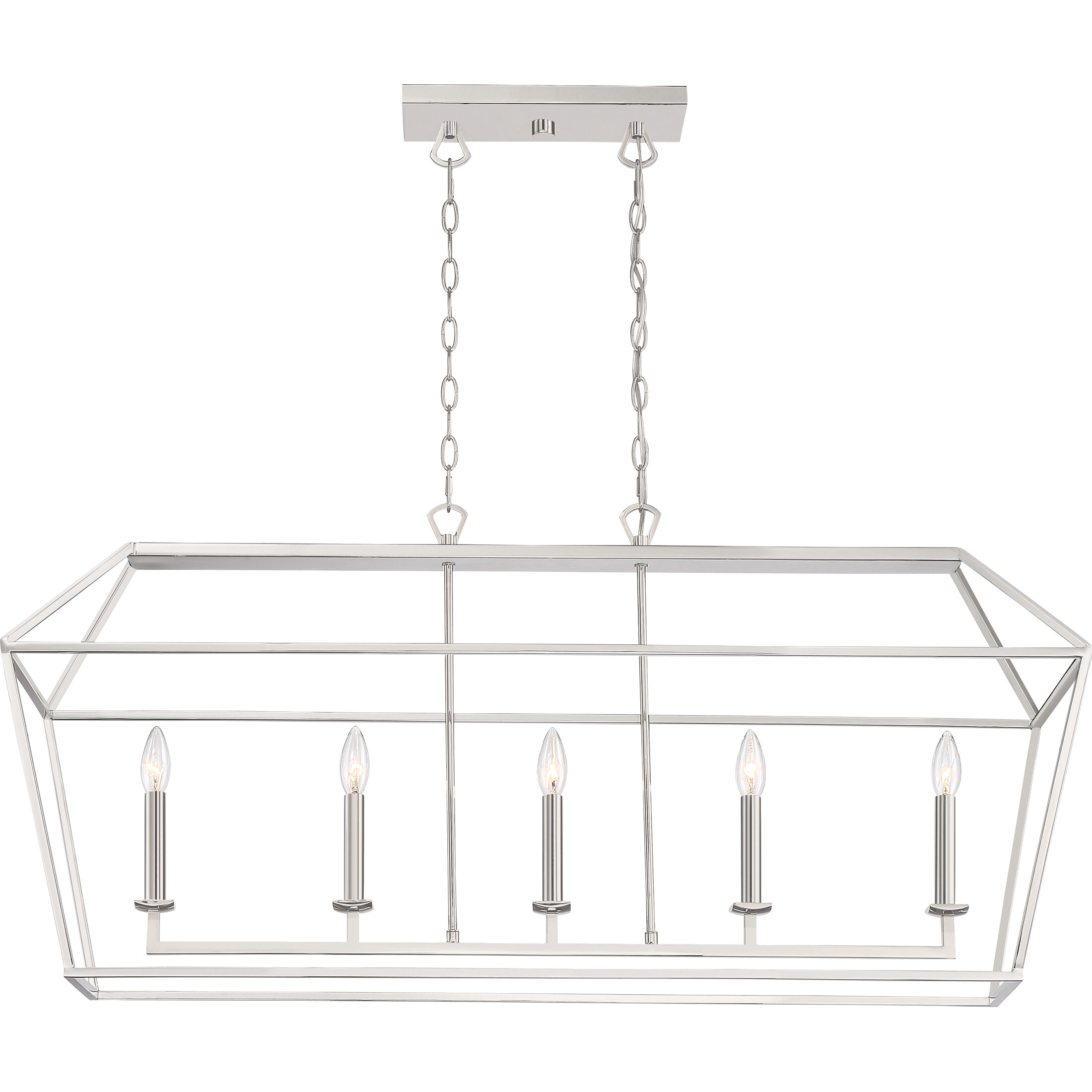 Aviary 5 Light 42 inch Polished Nickel Island Chandelier Ceiling Light