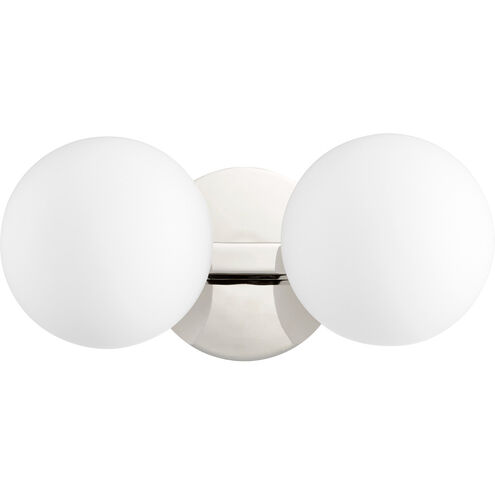 Globe 2 Light 14 inch Polished Nickel Vanity Light Wall Light