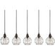 Wire Ball 5 Light 7 inch Black Mini Pendant Ceiling Light