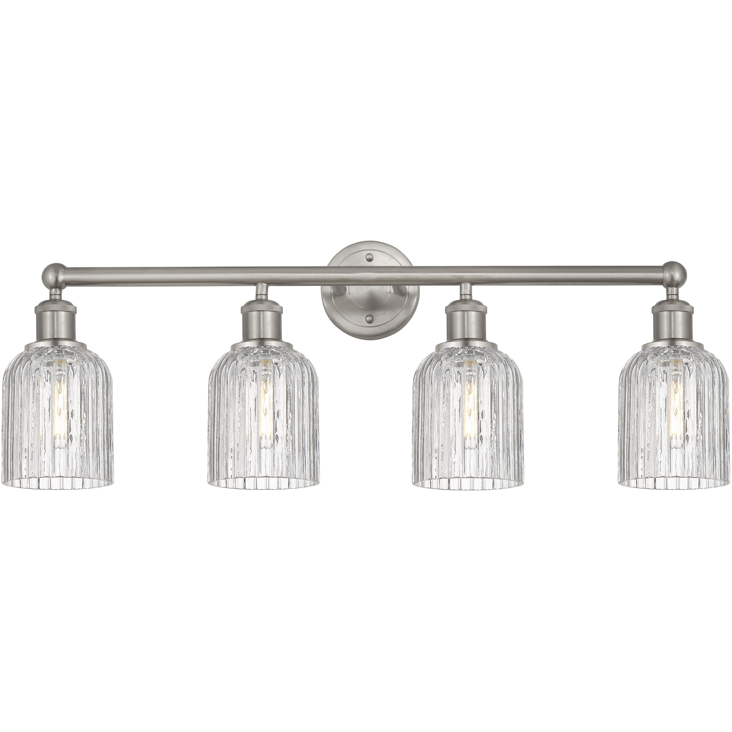 Bridal Veil 4 Light 32 inch Satin Nickel Bath Vanity Light Wall Light in Clear