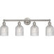 Bridal Veil 4 Light 32 inch Satin Nickel Bath Vanity Light Wall Light in Clear