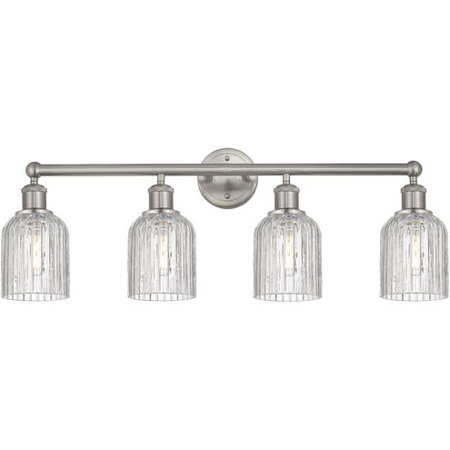 Bridal Veil 4 Light 32 inch Satin Nickel Bath Vanity Light Wall Light in Clear