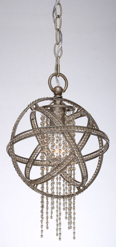 Cascade 1 Light Silver Leaf Mini Pendant Ceiling Light