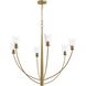 Jheni 6 Light 36 inch Brushed Gold Chandelier Ceiling Light
