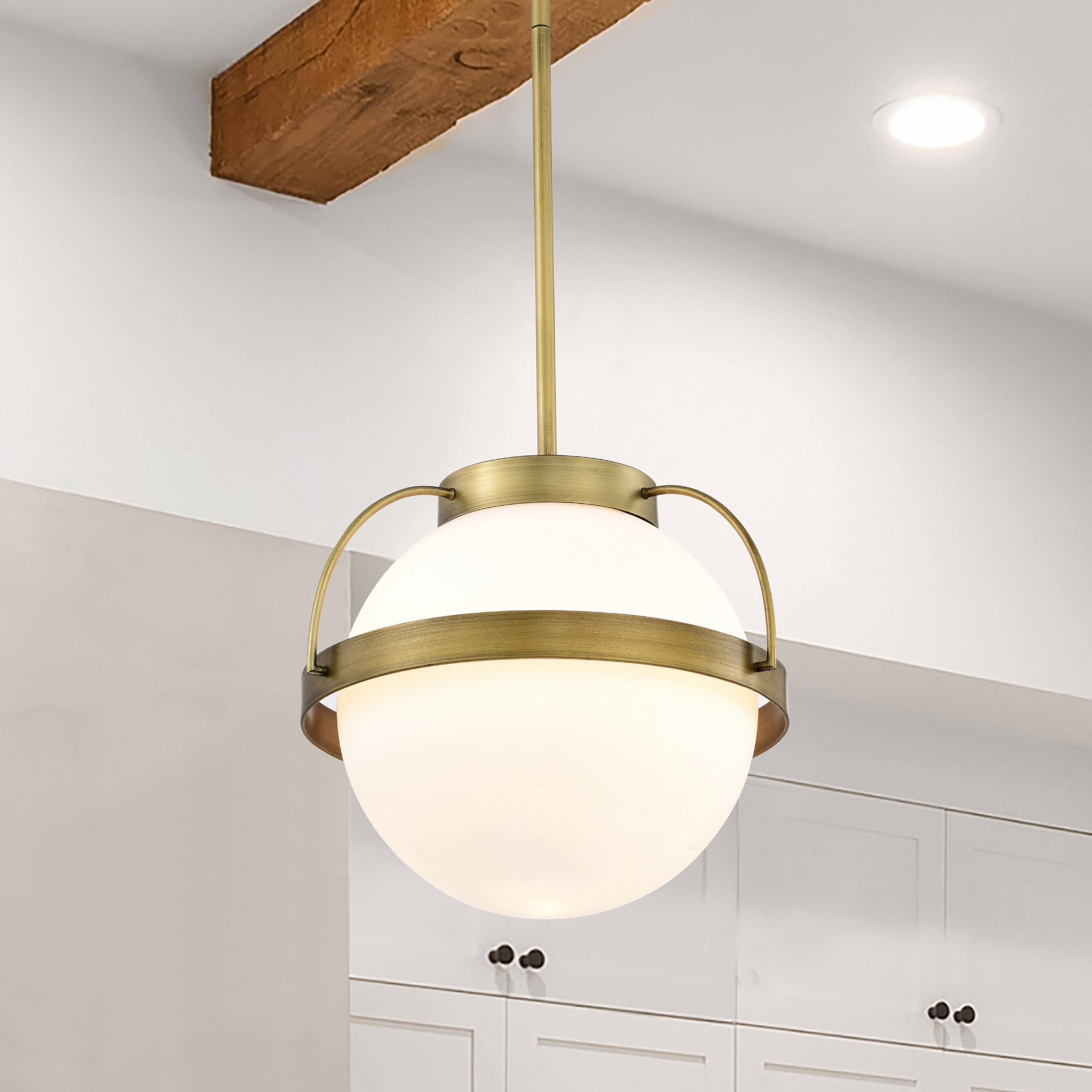 Lakeshore 1 Light 13 inch Natural Brass Pendant Ceiling Light