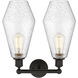 Cindyrella 2 Light 16 inch Oil Rubbed Bronze Bath Vanity Light Wall Light in Seedy Glass