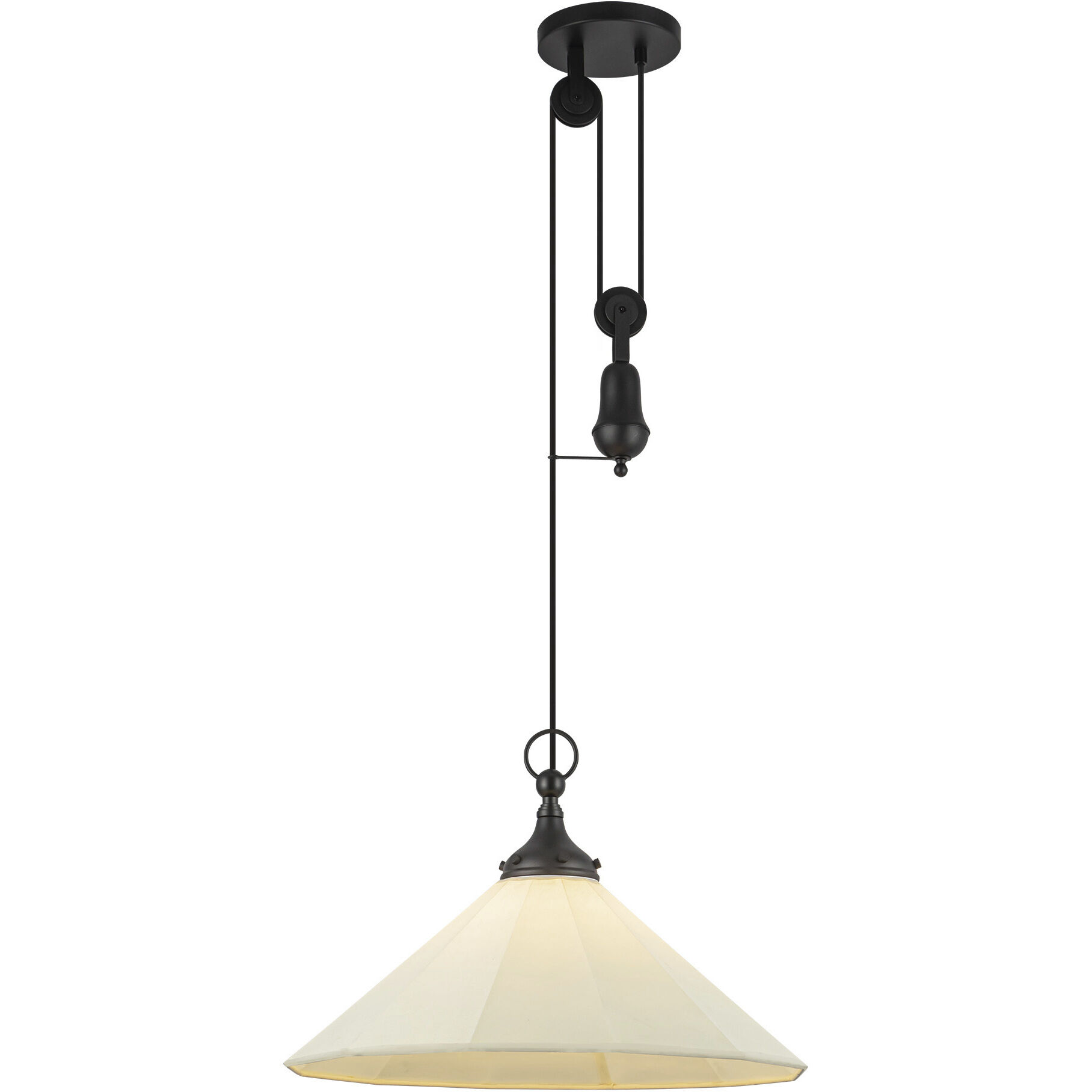 Alora Mood Ellen 1 Light 20 inch Matte Black/White Linen Pendant Ceiling Light