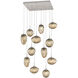 Cosmos LED LED Beige Silver Chandelier Ceiling Light, Square Multi-Port