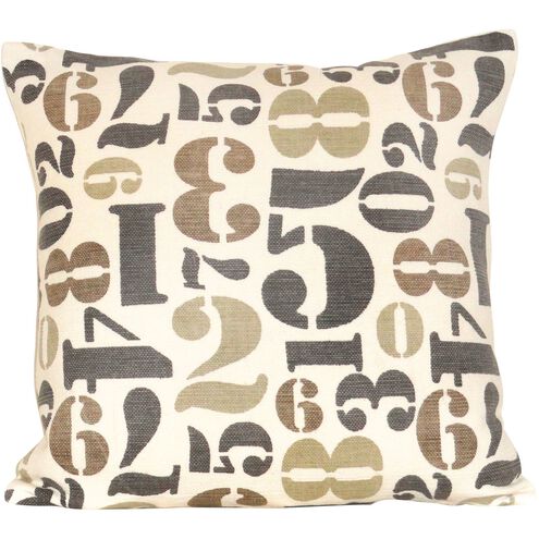 Numbers 20 X 5.5 inch Cream with Brown Accent Pillow