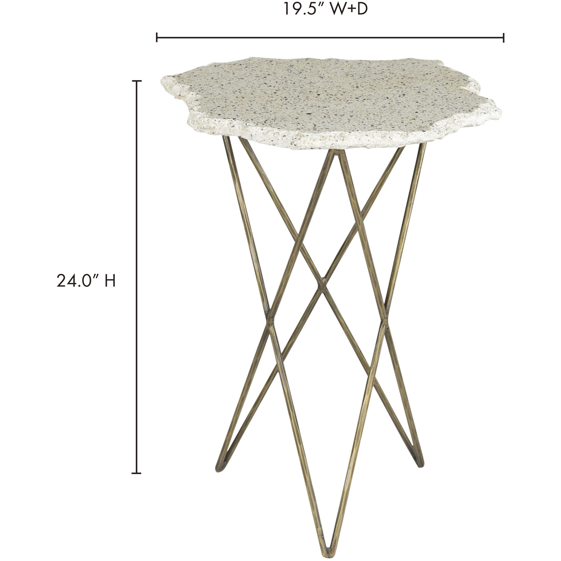 Positano 24 X 19.5 inch White End Table
