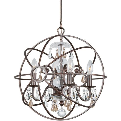 Solaris 4 Light 17 inch English Bronze Mini Chandelier Ceiling Light