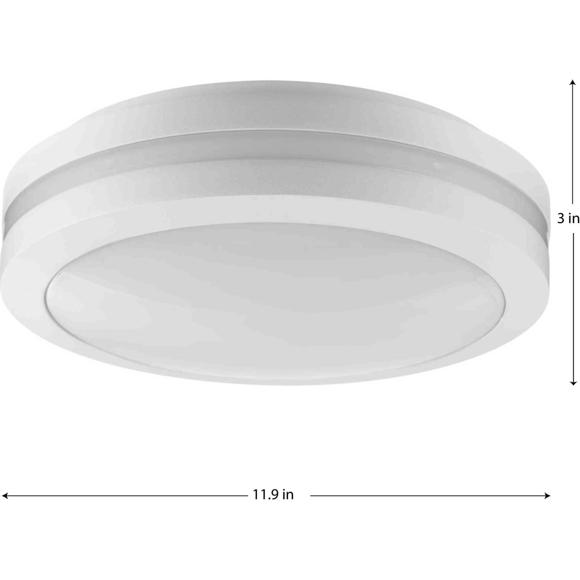 Hard Nox LED 11.9 inch Satin White Outdoor Flush Mount in Matte White, Progress LED