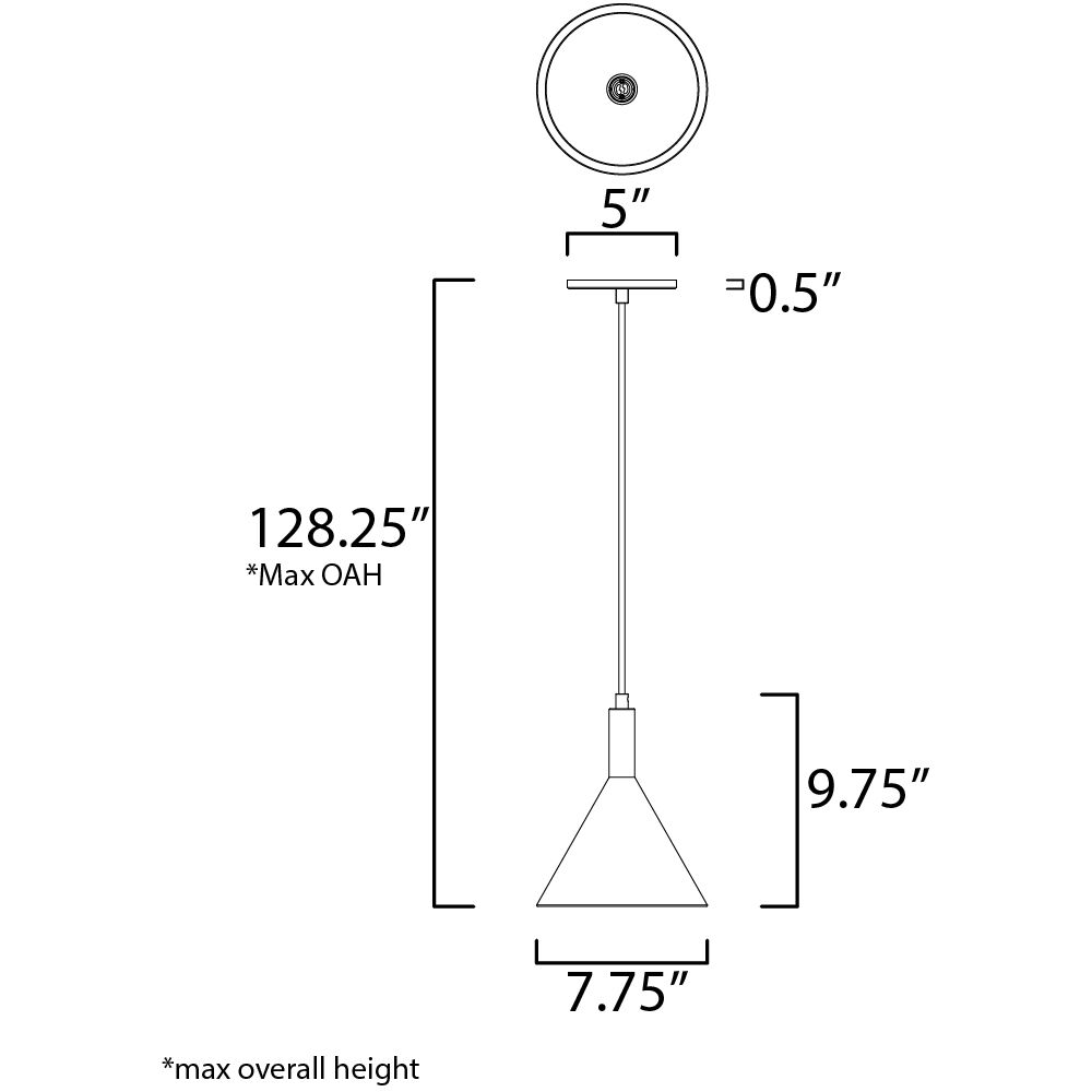 Funnel LED 7.75 inch White and Polished Chrome Single Pendant Ceiling Light