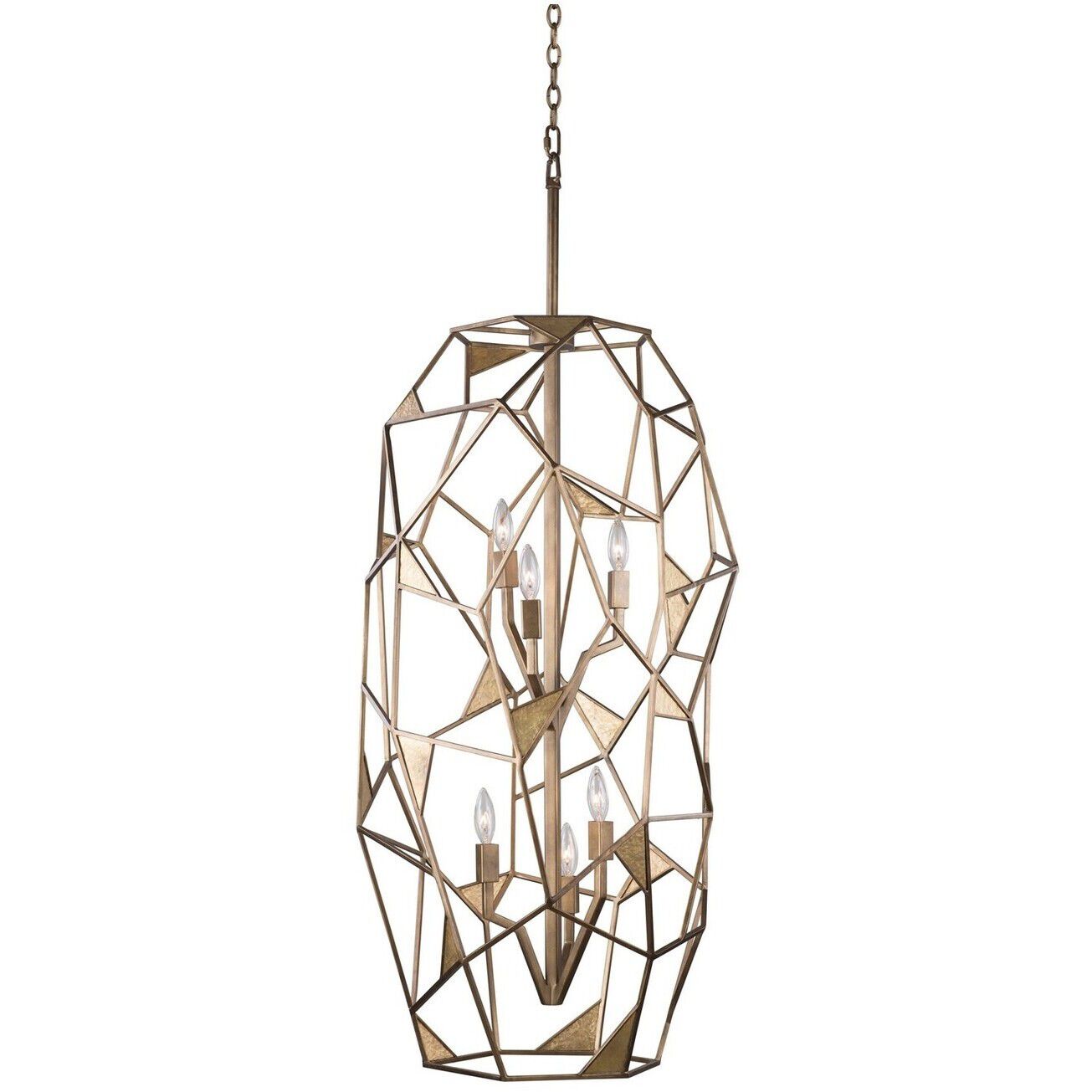 Esmeralda 6 Light 20 inch Pearlized Antique Brass Foyer Light Ceiling Light