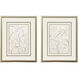 Delicate Leaves Beige and White and Neutral Framed Art, Propac