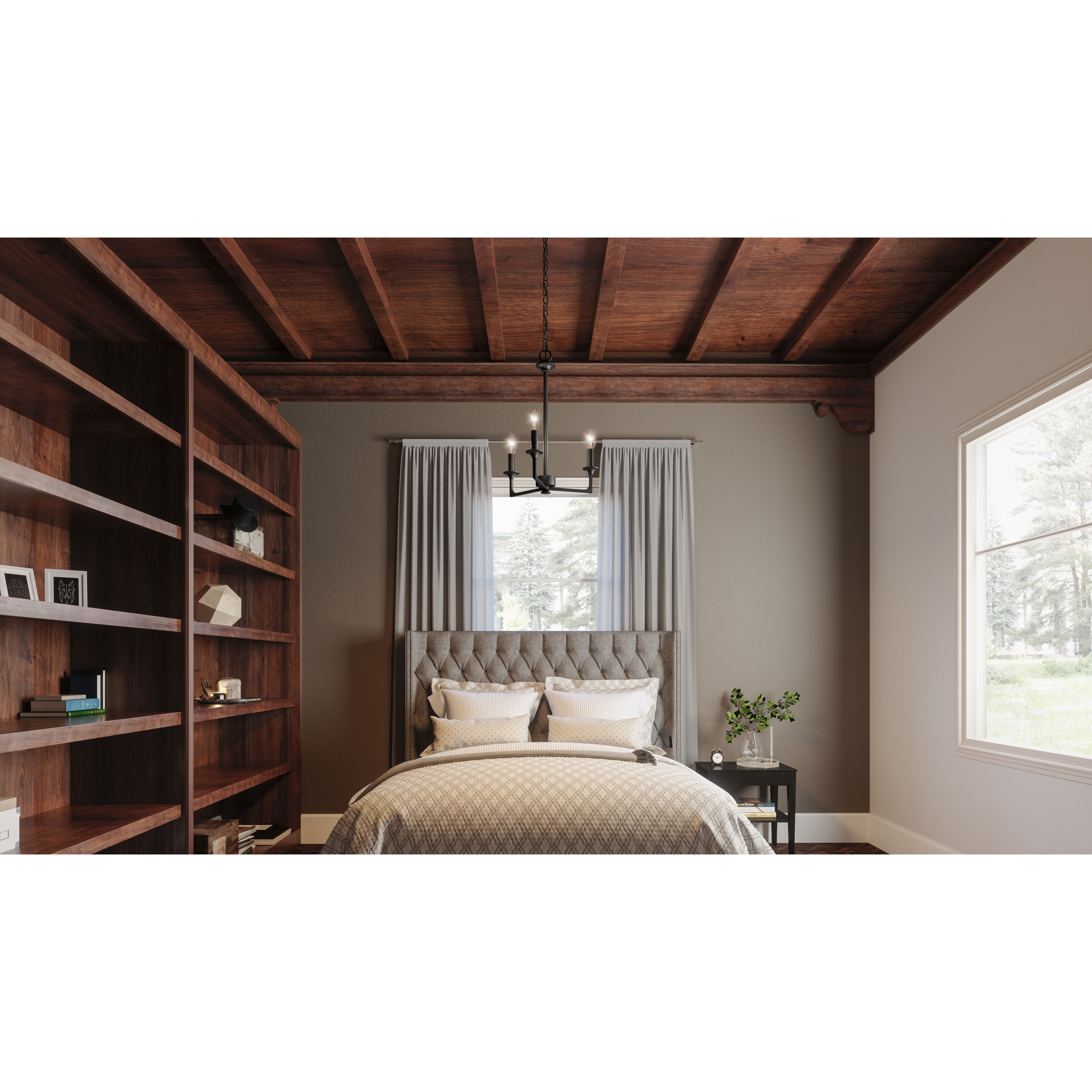 Prescott 3 Light 16 inch Matte Black Chandelier Ceiling Light