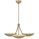 Glenn 3 Light 36 inch Heritage Brass with Gold Leaf Chandelier Ceiling Light