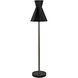 Thinking Cap 67 inch 60.00 watt Matte Black with Antique Brass Floor Lamp Portable Light