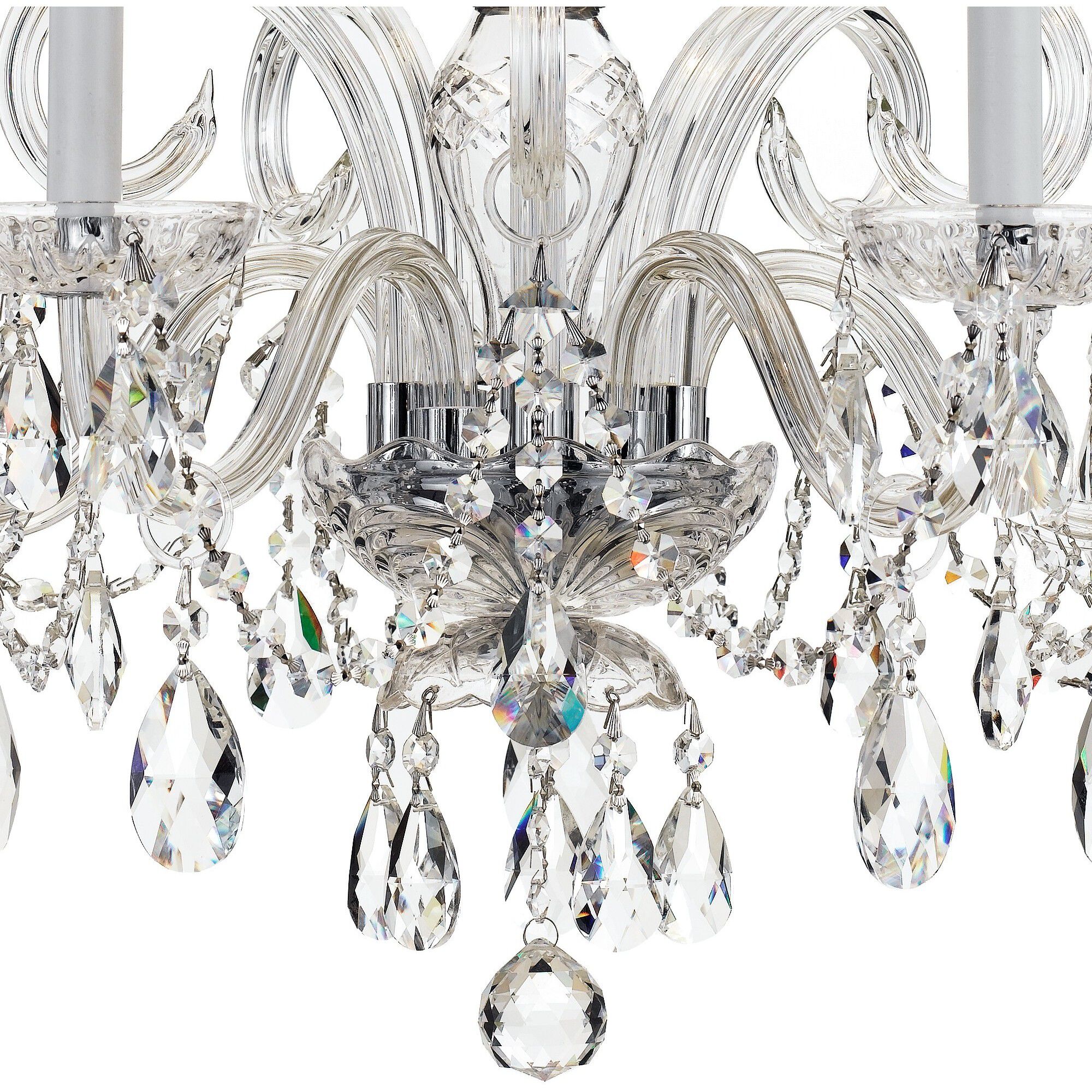 Traditional Crystal 5 Light 22 inch Polished Chrome Chandelier Ceiling Light in Clear Hand Cut