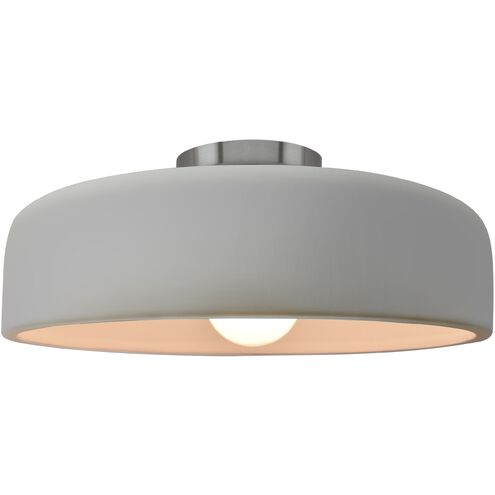 Radiance LED 13 inch Matte White and Brushed Nickel Semi Flush Ceiling Light