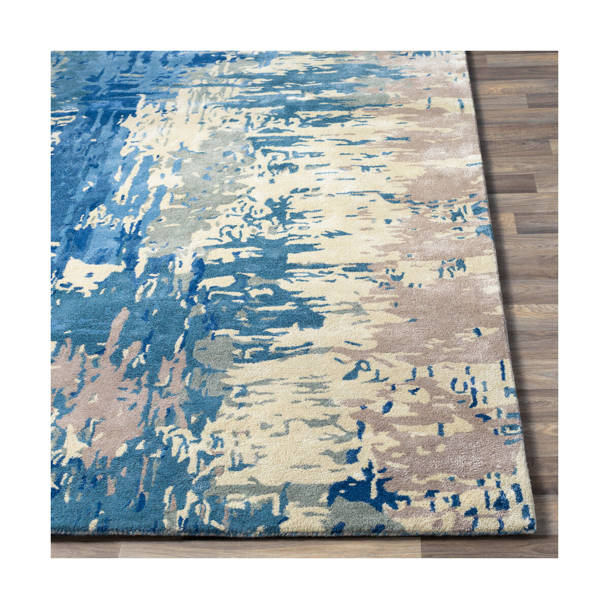 Utica 63 X 39 inch Dark Blue Rug, Rectangle