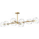 Alora Mood Willow 8 Light 48.25 inch Brushed Gold Linear Pendant Ceiling Light in Clear