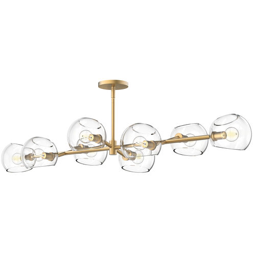 Alora Mood Willow 8 Light 48.25 inch Brushed Gold Linear Pendant Ceiling Light in Clear