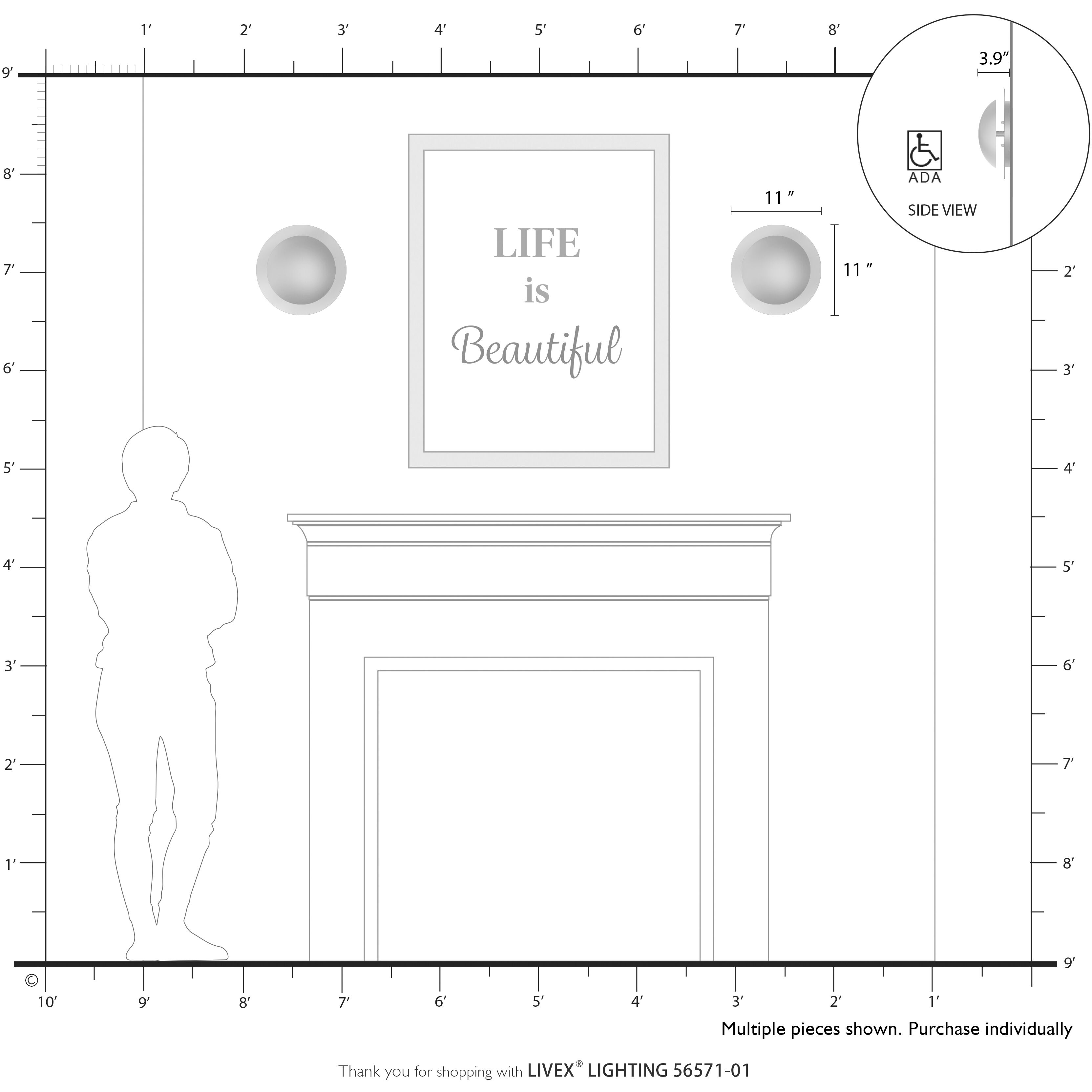 Ventura 2 Light 11 inch Antique Brass Semi-Flush/Wall Sconce Ceiling Light, Medium