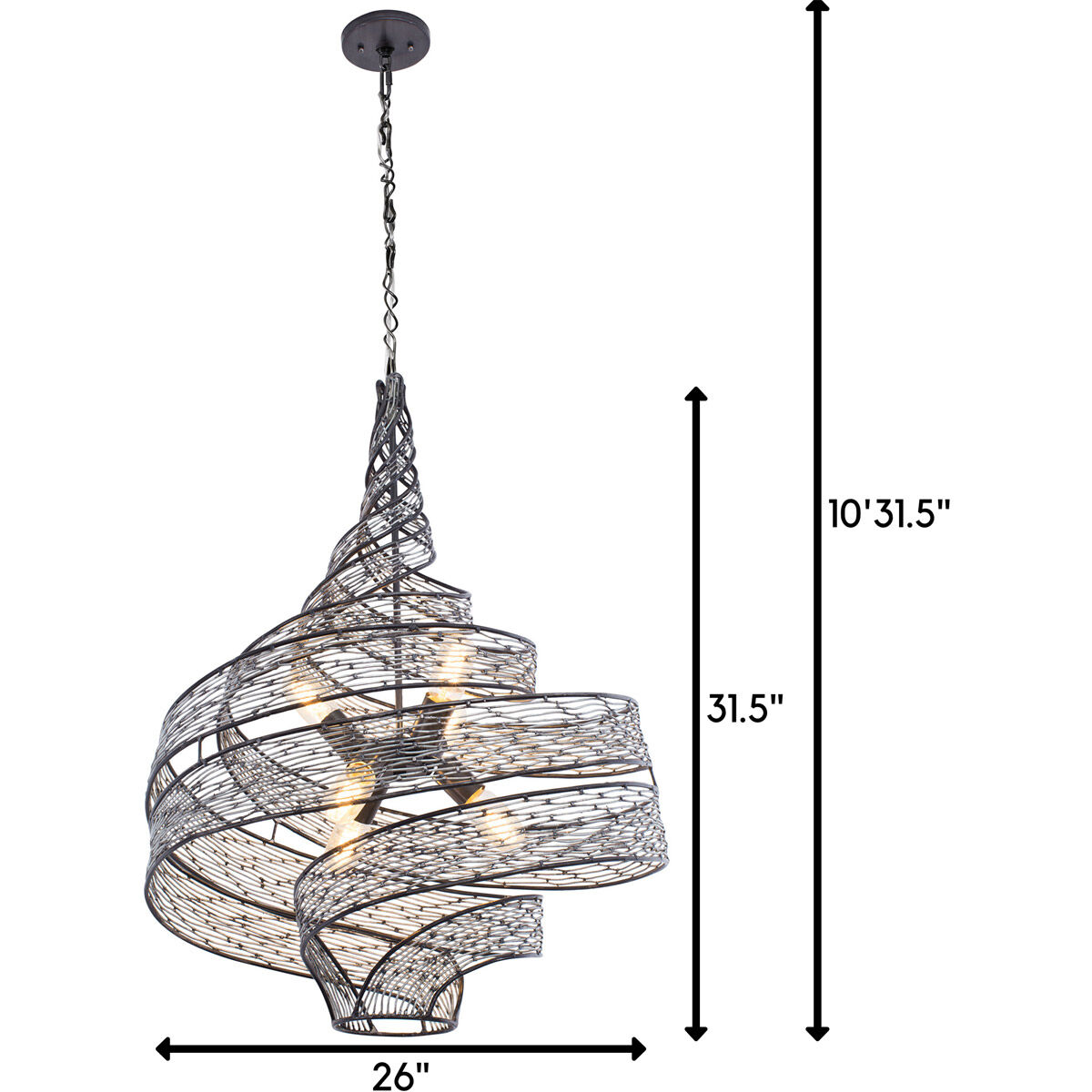 Flow 6 Light 26 inch Steel Pendant Ceiling Light