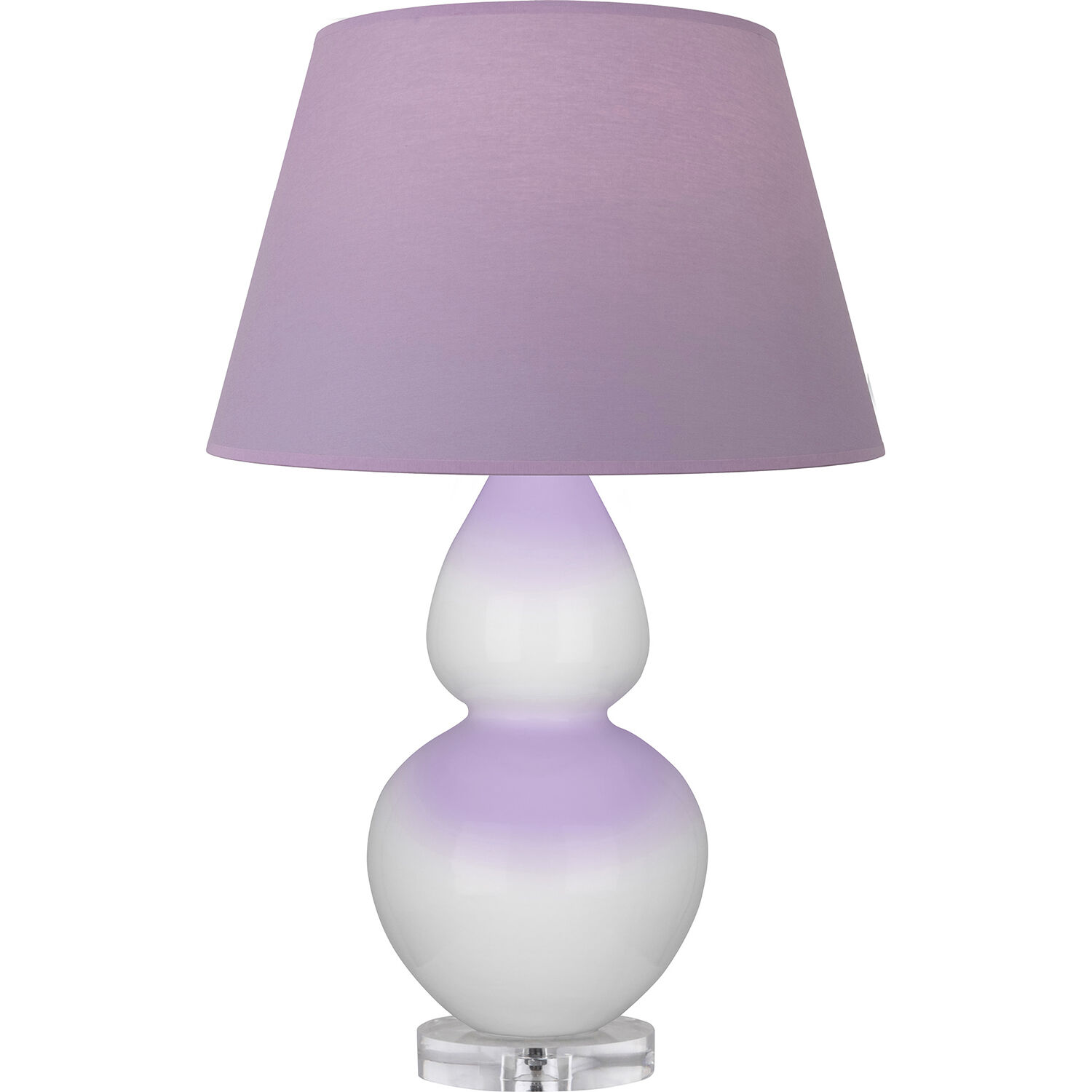 Robert Abbey Double Gourd 30 inch 150.00 watt Daisy Glazed Ceramic with Lucite Base Table Lamp Portable Light in Lavender with Plum DY23L - Open Box