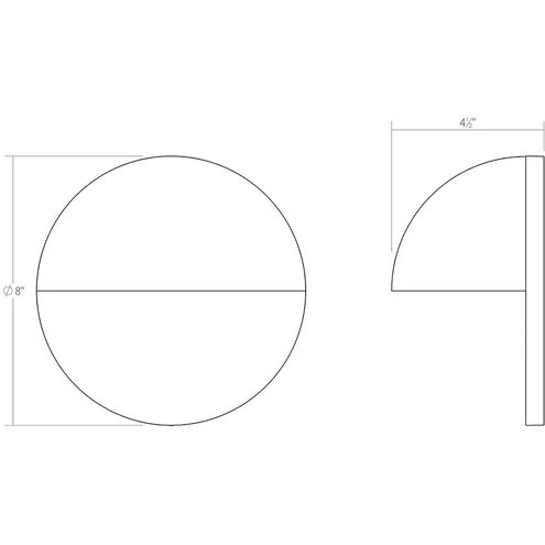 Mezza Cupola LED 8 inch Textured Gray Sconce Wall Light