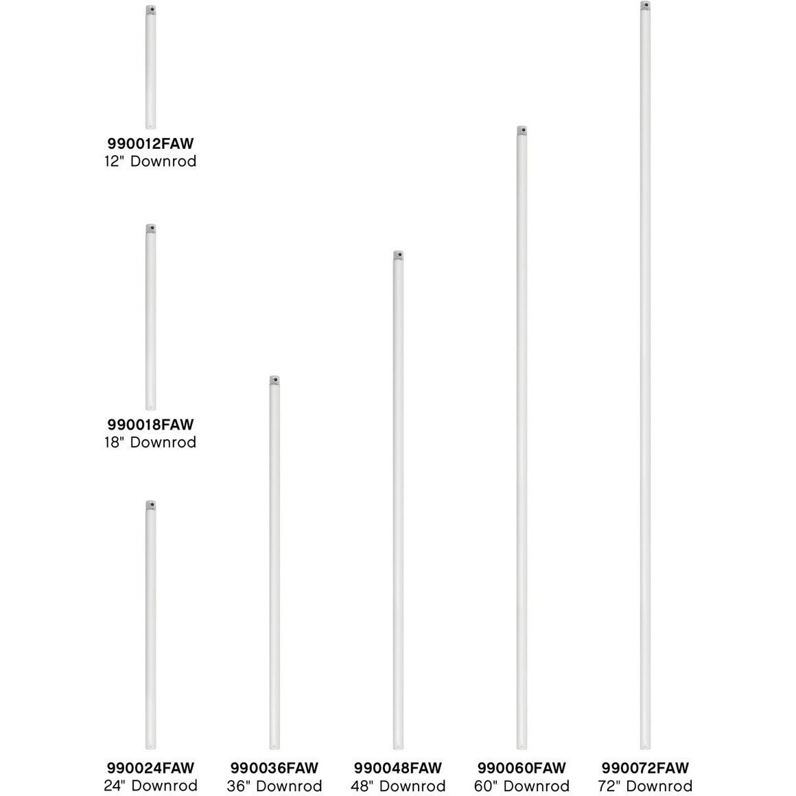 Downrod Appliance White Fan Downrod