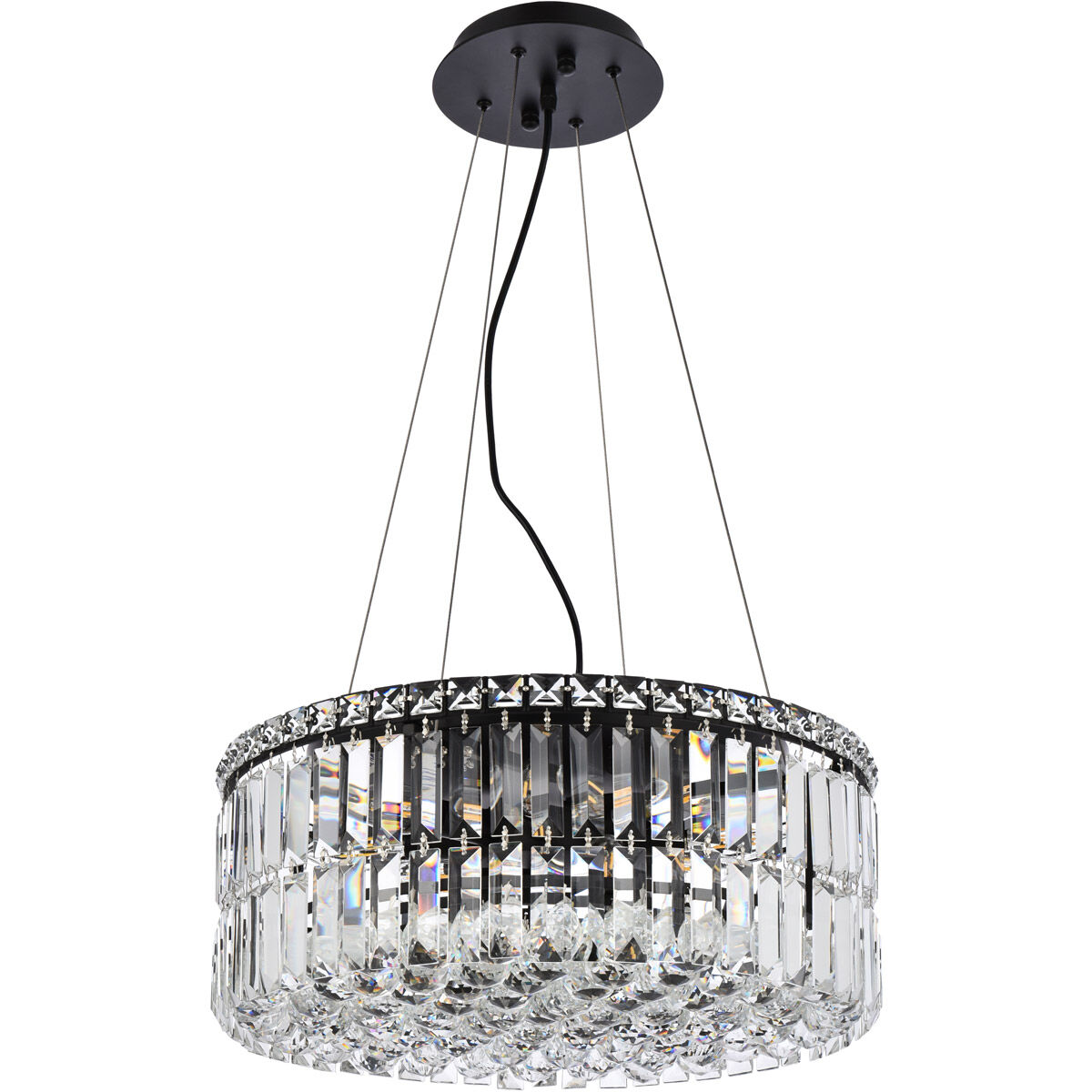 Maxime 12 Light 20 inch Black and Clear Chandelier Ceiling Light