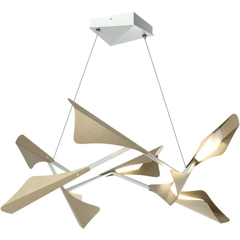 Plume LED 37.6 inch Vintage Platinum and Soft Gold Pendant Ceiling Light in Vintage Platinum/Soft Gold