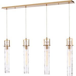 Jayden 4 Light 50 inch Lacquered Gold Linear Chandelier Ceiling Light