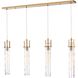 Jayden 4 Light 50 inch Lacquered Gold Linear Chandelier Ceiling Light