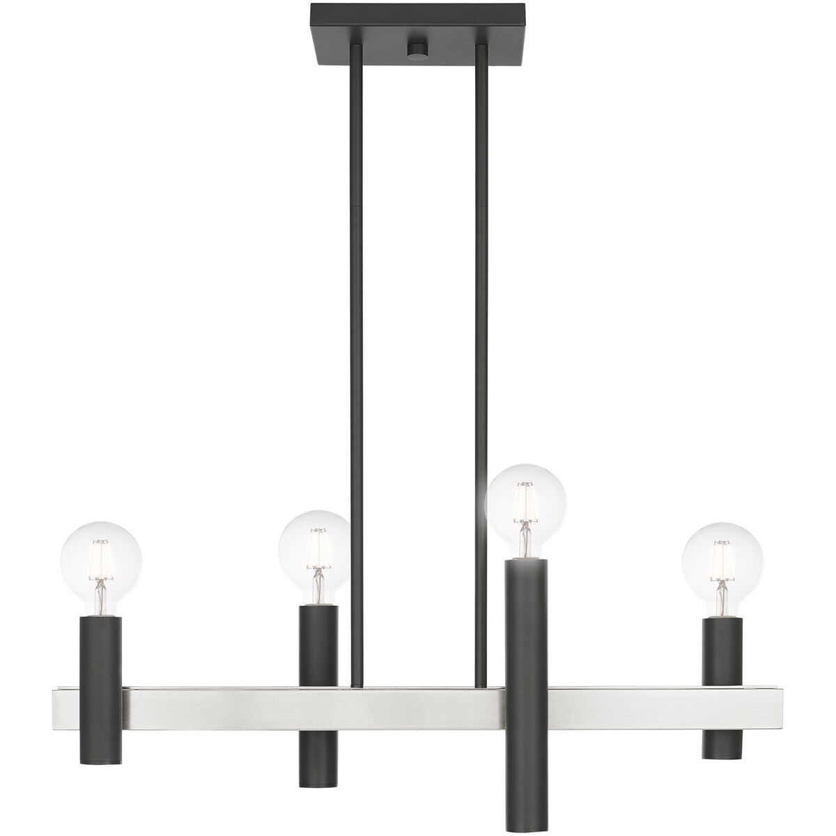 Helsinki 4 Light 8.25 inch Scandinavian Gray with Brushed Nickel Accents Chandelier Ceiling Light