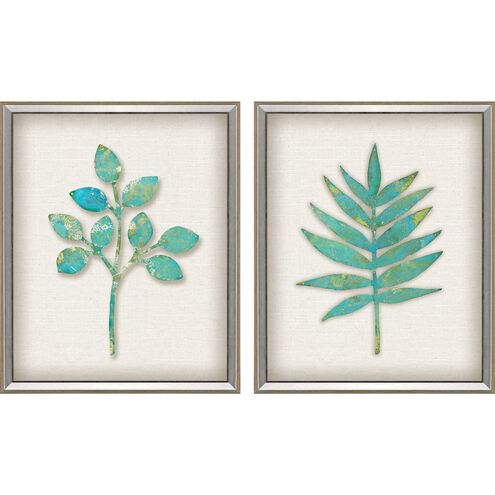 Florals Collection Silver Leaf Wood Shadow Box Style With Gold Wash Edging And Black Side Framed Art