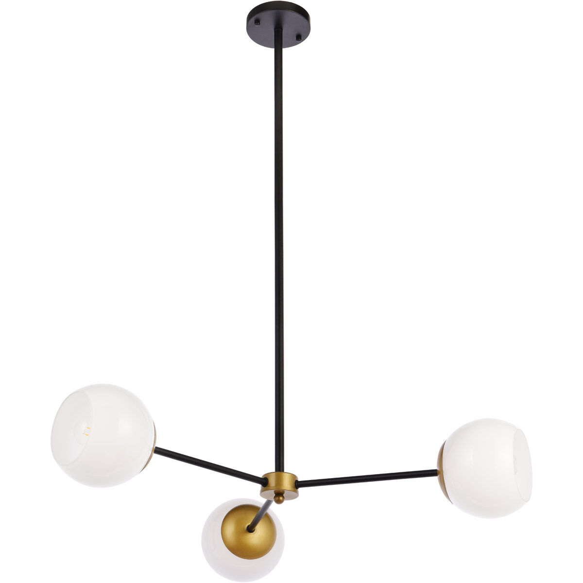 Briggs 3 Light 32 inch Black and Brass Pendant Ceiling Light