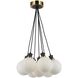 Gem LED 18 inch Black and Brushed Brass Chandelier Ceiling Light in White