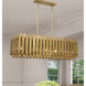 Greenwich 5 Light 42 inch Natural Brass Linear Chandelier Ceiling Light