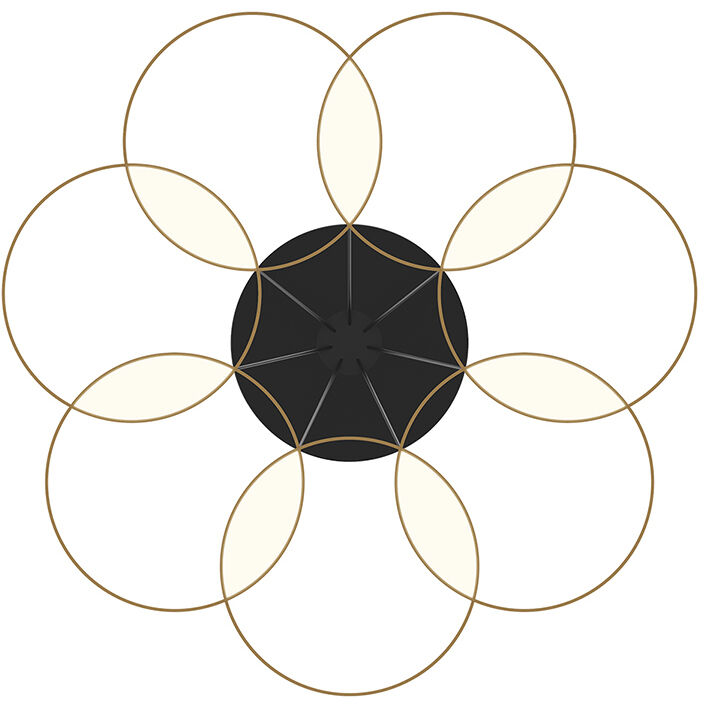 Maestro LED 25.75 inch Black and Gold Chandelier Ceiling Light