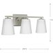 Vertex 3 Light 20.87 inch Brushed Nickel Bath Light Wall Light