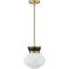 Lucy 1 Light 10 inch Black with Lacquered Brass Pendant Ceiling Light