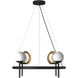 EVOLV LED 22 inch Matte Black with Brass Ring Chandelier Ceiling Light, Halo Family